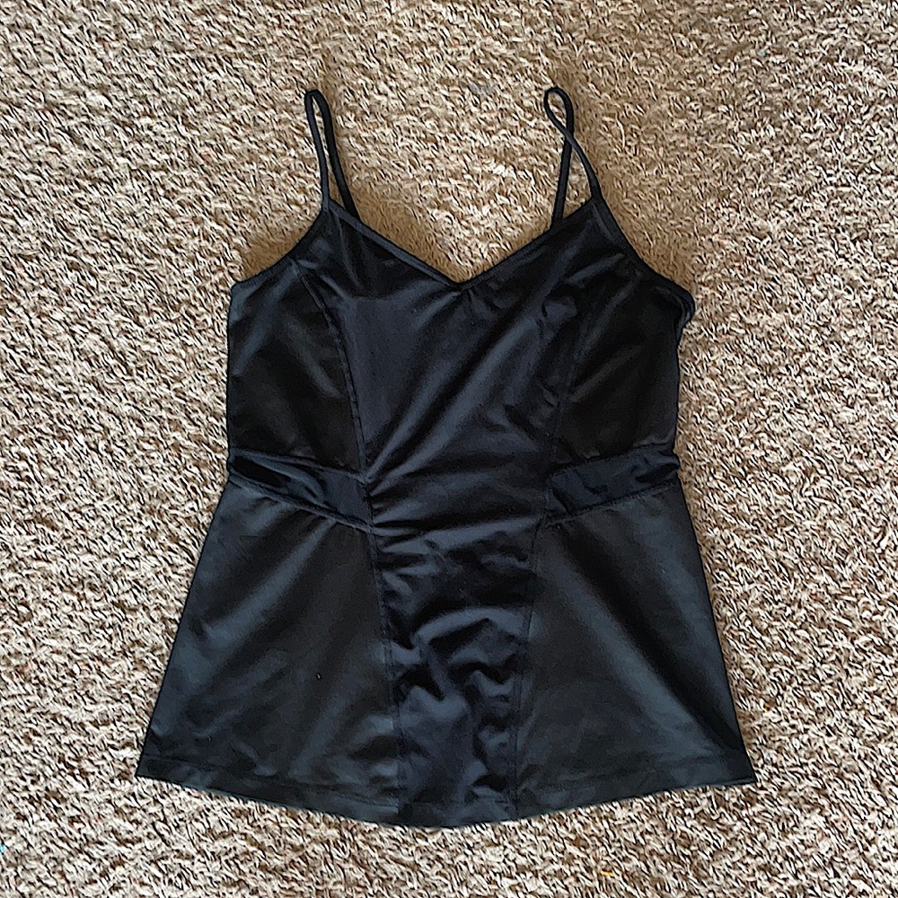 Fabletics black workout spaghetti strap tank